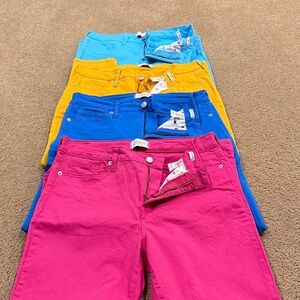 EUC crown & ivy Women's Skinny Jeans - Pink, Blue, Yellow, Bundle of 4.